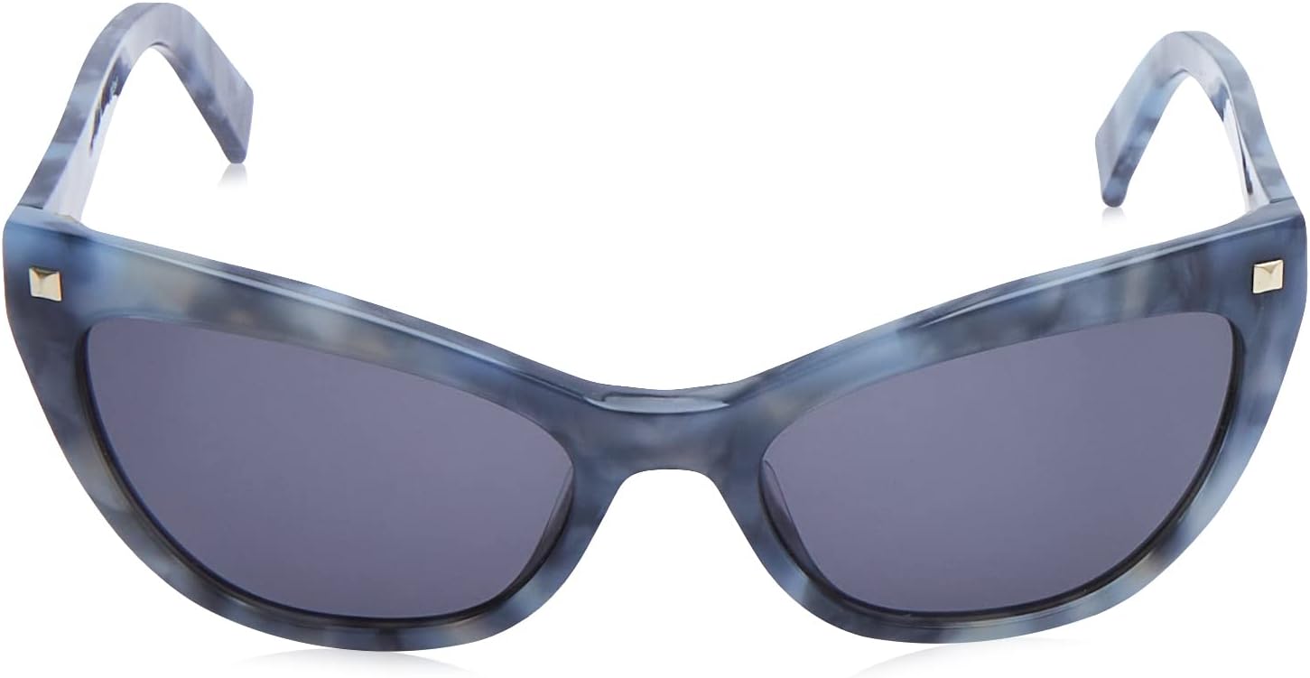 نظارات شمسية ماكس مارا بإطار عين القطة وعدسات رمادية للنساء – أزرق هافانا – علبة تالفة