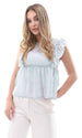 Ravin 95665 Buttoned Back Sleeveless Pale Mint Sheer Blouse - Safqqa Egypt