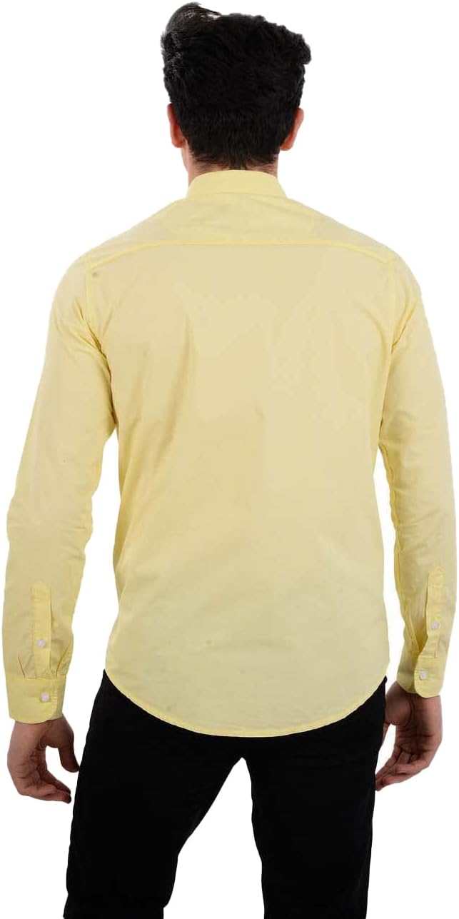 White Rabbit Collar Neck Long Sleeve Shirt for Men - Yellow, X-Large