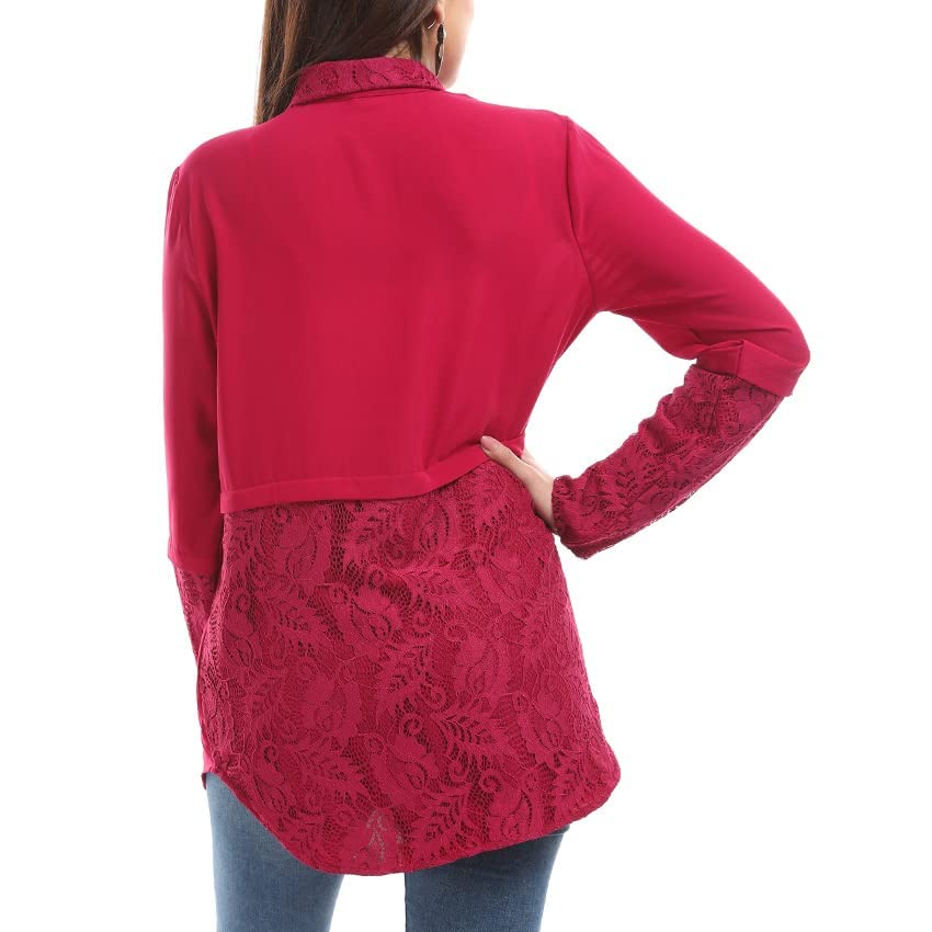 قميص ESLA طويل الأكمام وطويل الطول للنساء قطعة أنيقة ومتعددة الاستخدامات لأي خزانة ملابس. مصنوع من قماش ناعم وقابل للتنفس لضمان الراحة طوال اليوم