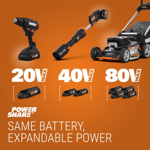 مكنسة لاسلكية مدمجة WORX WX030L.9 بقوة 20V – تصميم مكعب – أداة فقط بدون بطارية و شاحن – لون أسود