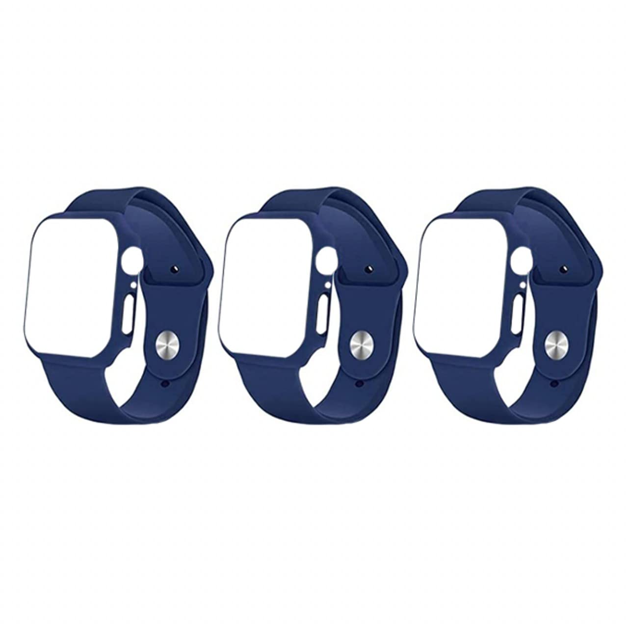 Strap watch 2 in 1 3pieces for for apple watch size 42/44 dark blue