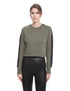 U Athleisure  Side Stripe Ribbed Trims Crew Neck Cropped Sweatshirt For Women,