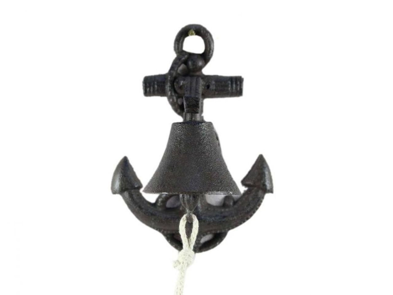 Cast Iron Wall Mounted Anchor Bell 8 Inch - Captains Bell - Rustic Wall Art – Safqqa Egypt