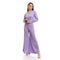 offcliff Women Solid Wide Leg Pants & Long Sleeve Crop Top