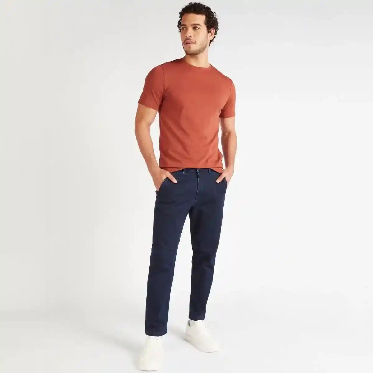 Splash Basic Tshirt For Men, Brown - Safqqa Egypt