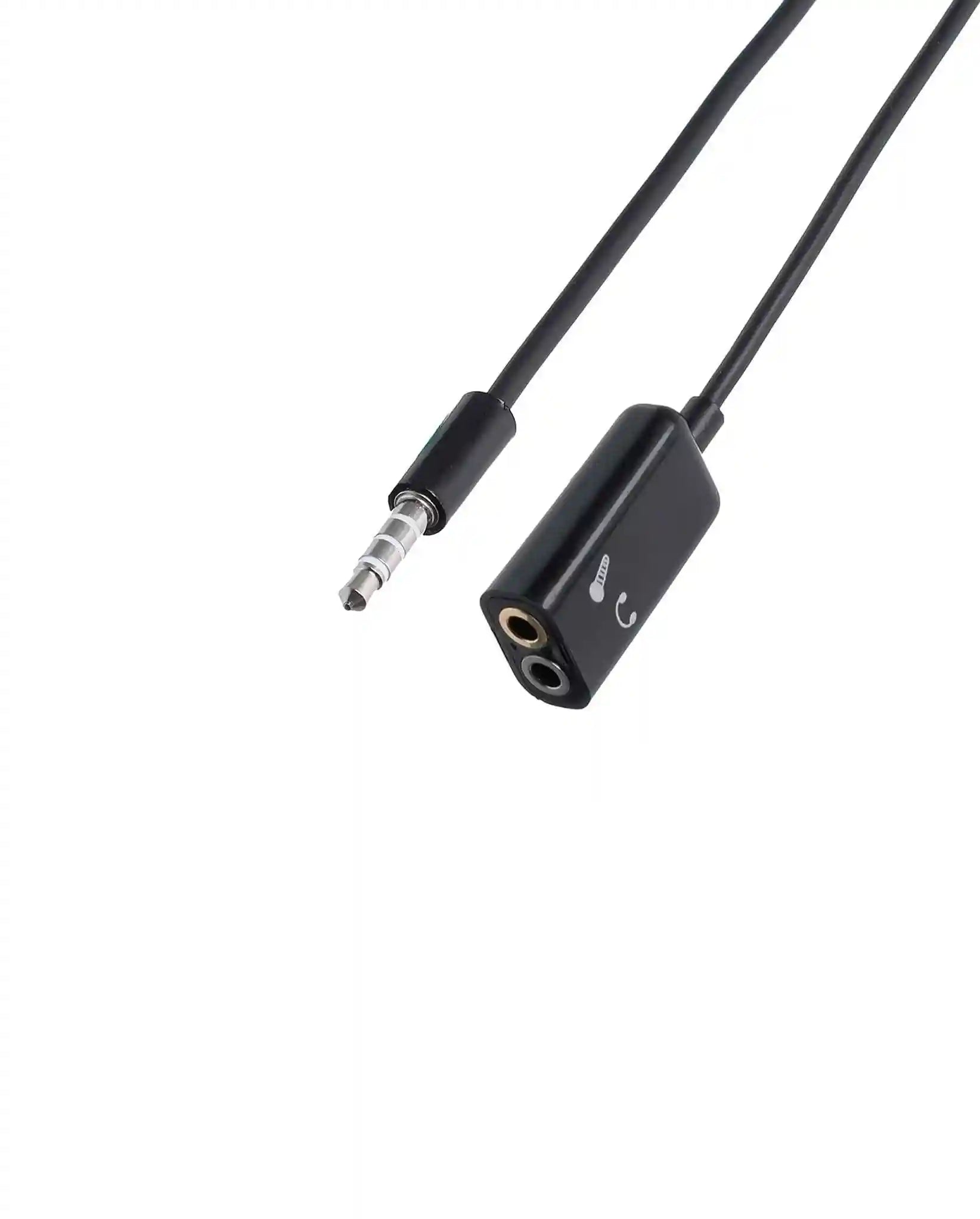 Keendex 1924 3.5 mm audio Spliter Male to Female Cable, 10 Centimeter - Black