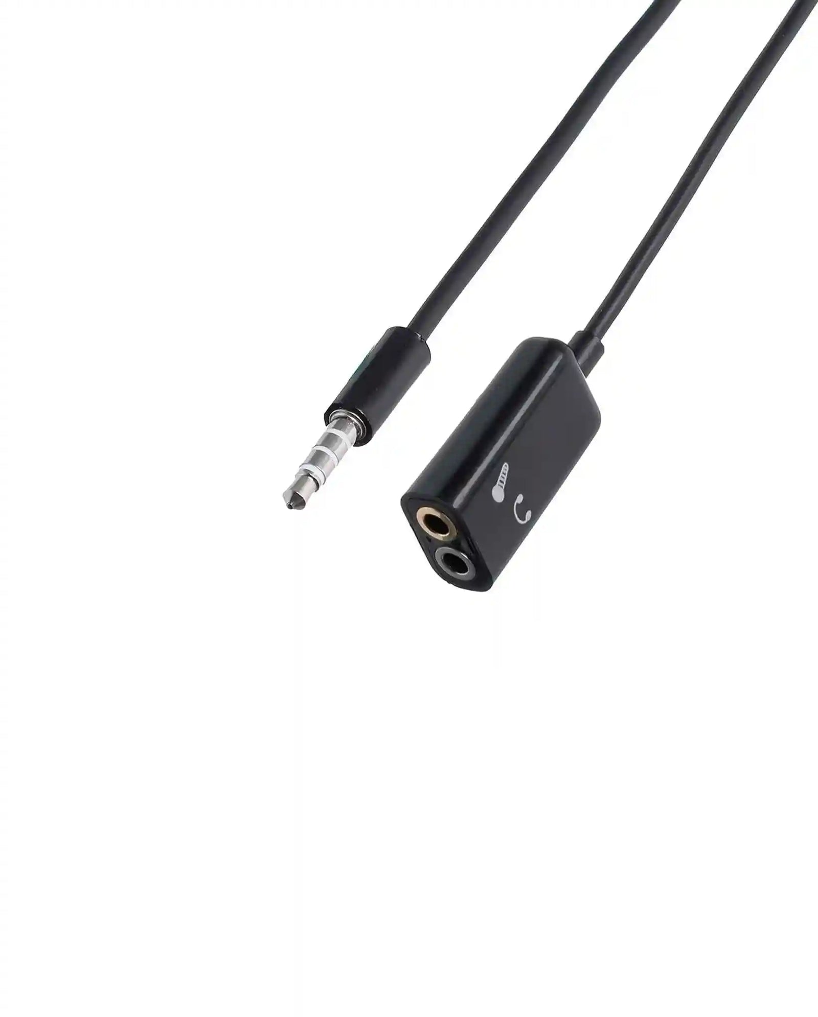 Keendex 1924 3.5 mm audio Spliter Male to Female Cable, 10 Centimeter - Black