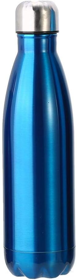 Dilwe VGEBY1 Stainless Steel Water Bottle, Insulated Leak-Proof Bottle Keeps Drinks Hot & Cold Easy Washing(500ML-Blue)-Damage Box