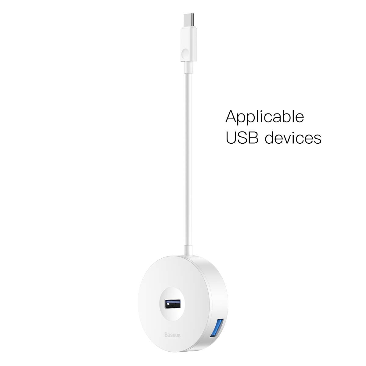 محول محور مربع دائري باسيوس (النوع C الى USB3.0 * 1+USB2.0 * 3) 10 سم