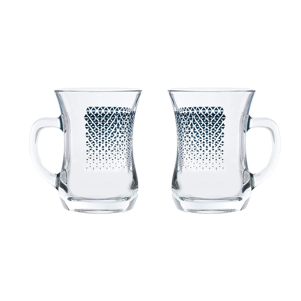 Dimlaj High-quality Glass Tea Set, Printed With Colors, 2 pieces