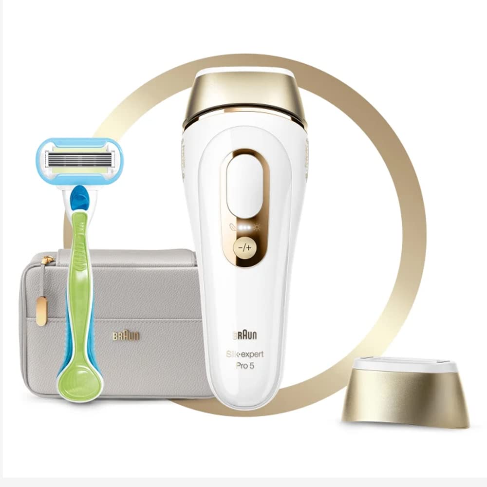 Braun Silk-expert Pro 5 PL5054 IPL With 2 extras Venus Razor, Soft Pouch, Up to 6 months of Salon-like smooth skin from head to toe, 400.000 flashes – PL5054