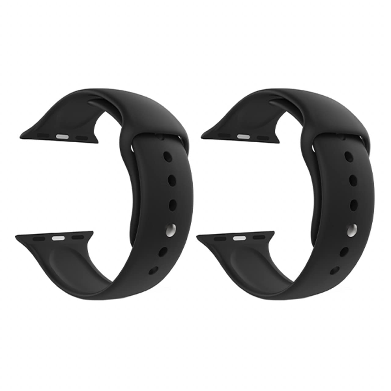 Strap Watch silicon 2 pieces For Apple Watch size 38/40 black