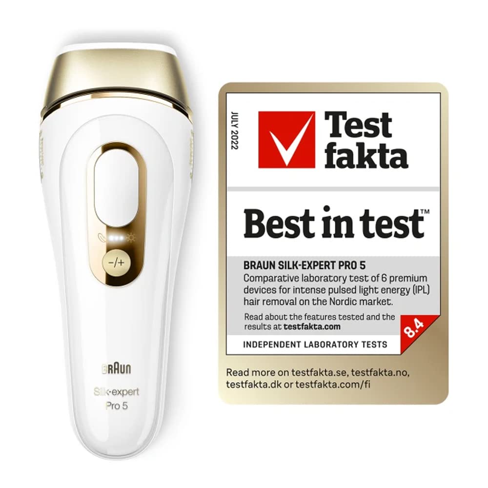 Braun Silk-expert Pro 5 PL5054 IPL With 2 extras Venus Razor, Soft Pouch, Up to 6 months of Salon-like smooth skin from head to toe, 400.000 flashes – PL5054