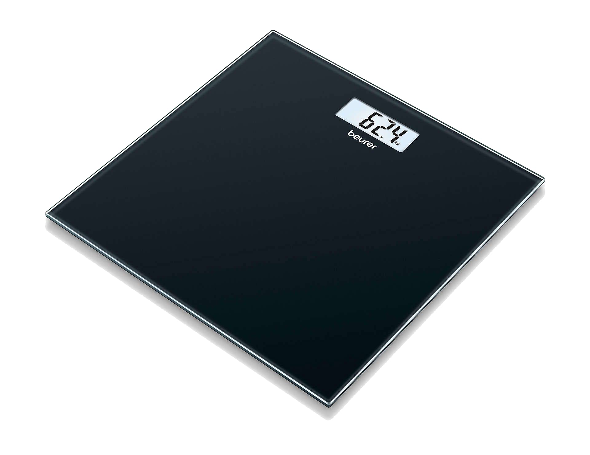ميزان زجاجي رقمي من بيورر GS10، أقصى وزن 180 كجم - أسود