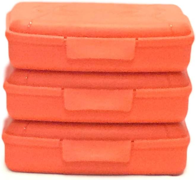 Mintra Home Utility Boxes - 375ml ORANGE 3pk - (6.5inW x 4.25inD x 1.5inH) - great utility box, storage box for pencils, pens, crafts and other small items