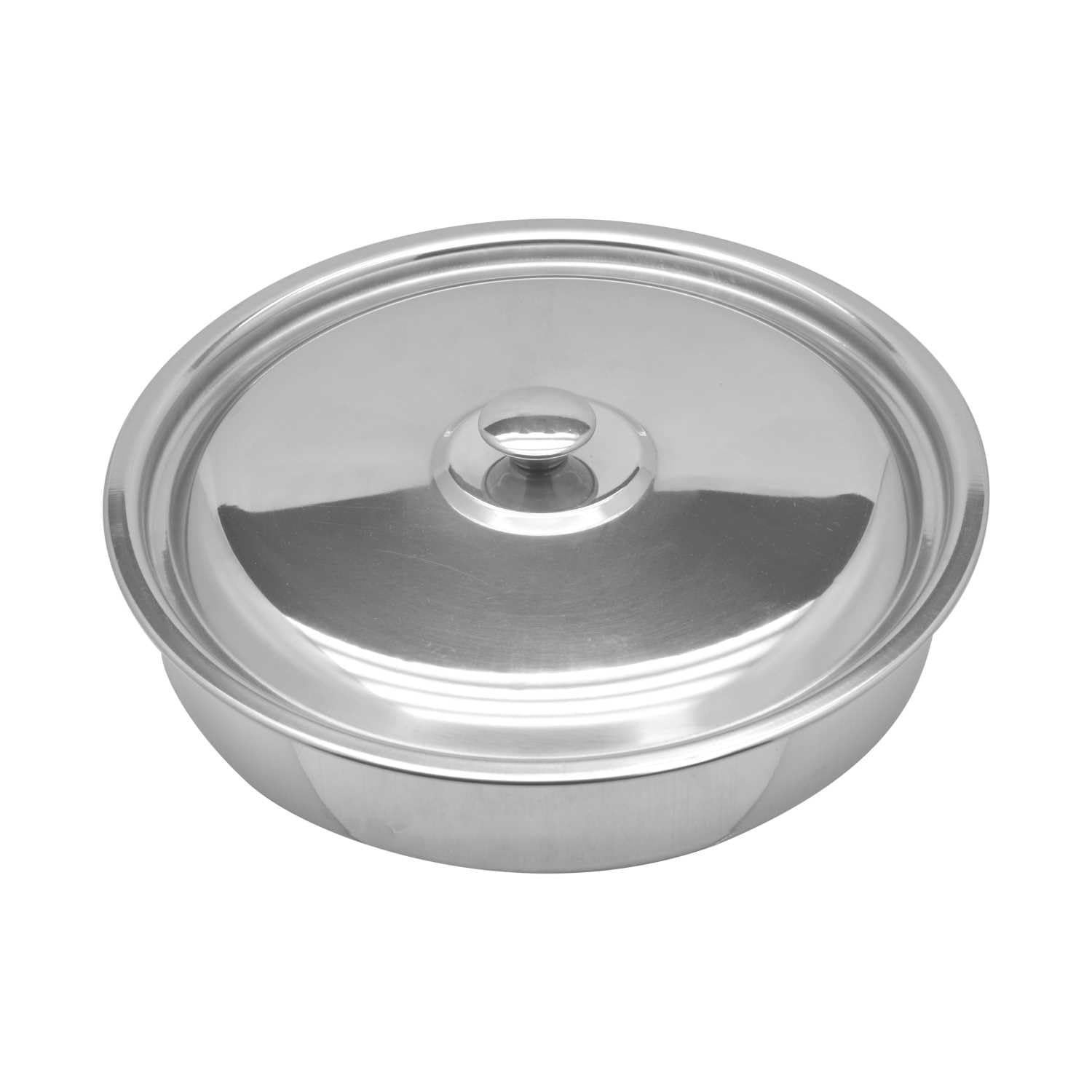 RAJ Round Stainless Steel Oven Tray with Lid 40 cm – Durable Cooking Tray
