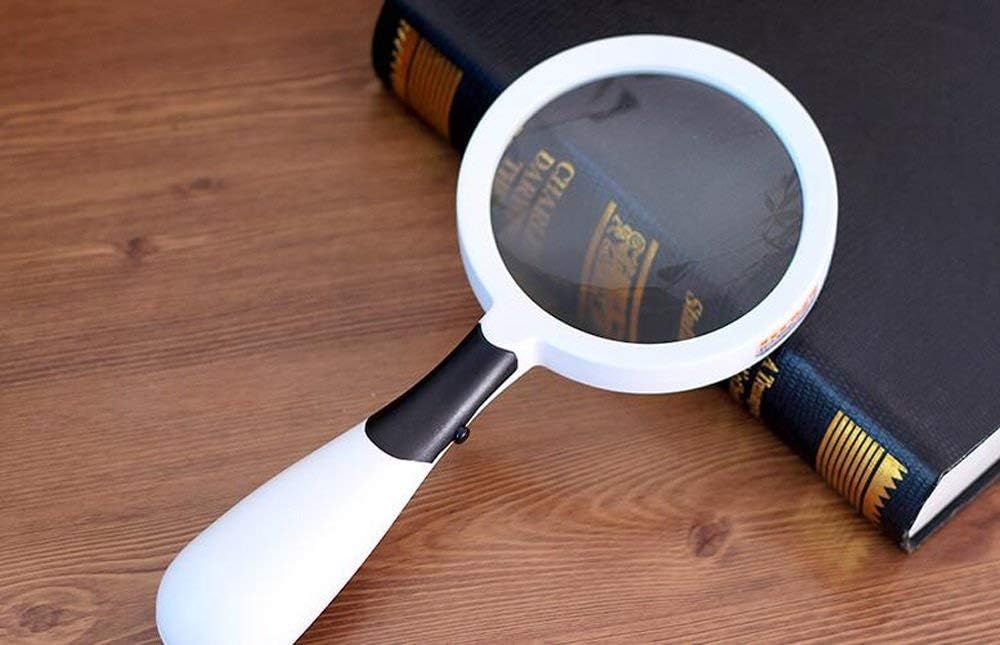 CAPXXIN 90mm Handheld Magnifying Glass HD Reading Lens White
