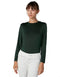 Splash Round Neck Long Sleeve Solid T-Shirt for Women - Safqqa Egypt
