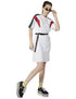 Contrast Panels Short Sleeves Crew Neck with Belt T-shirt Dress for Women - White- Without Belt - Safqqa Egypt