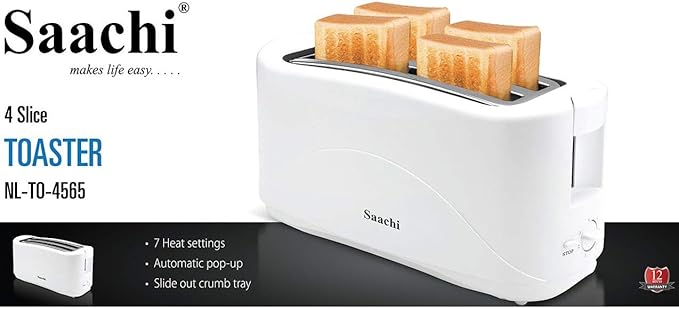 Saachi 4 Slice Toaster White NL-TO-4565