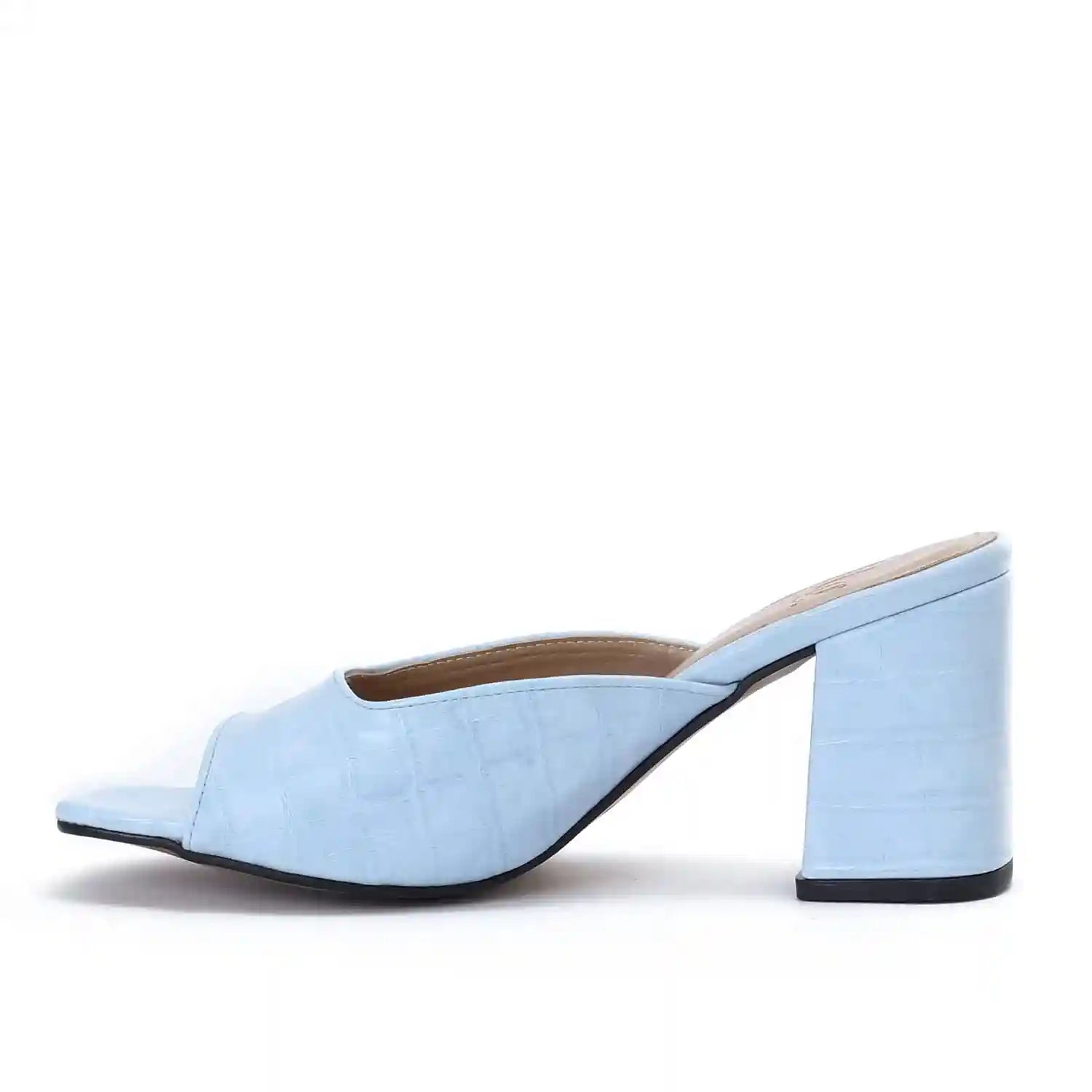 womens Square Cut High Heel Mule Heeled Sandal - Safqqa Egypt