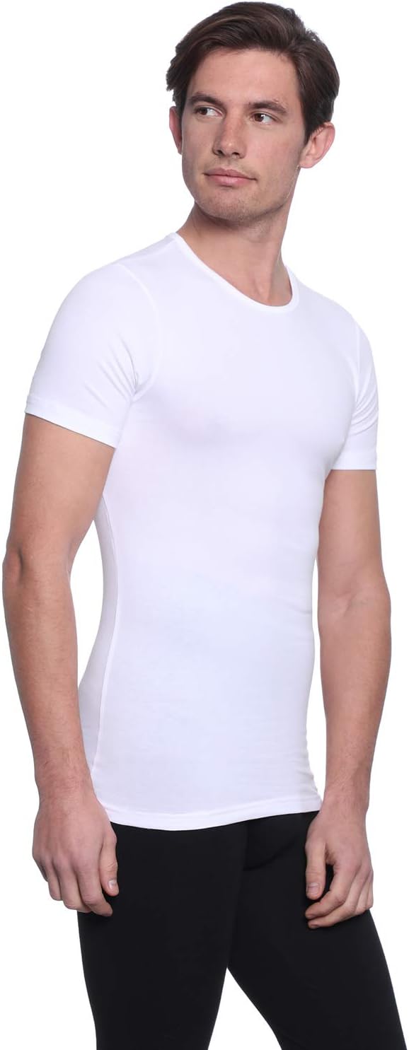 Dice Mens Round Neck Short Sleeve Solid Undershirt