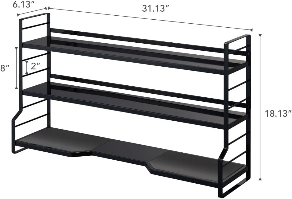رف مطبخ متين من يامازاكي للاستخدام على أسطح العمل أو فوق الموقد، يوفر مساحة منظمة لتخزين التوابل، الجرار، والأدوات الصغيرة. مصنوع من الصلب المتين لضمان الثبات وطول العمر الافتراضي.