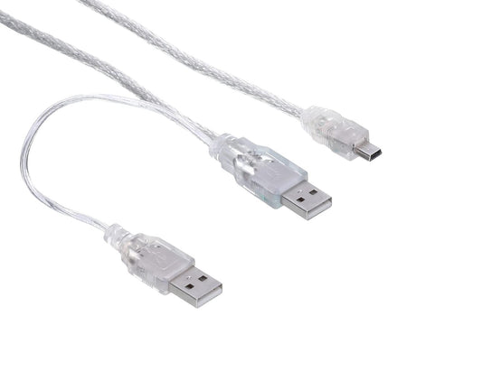 كابل شحن USB 2 في 1 من كينديكس 1907 إلى USB 2.0 و USB B - فضي
