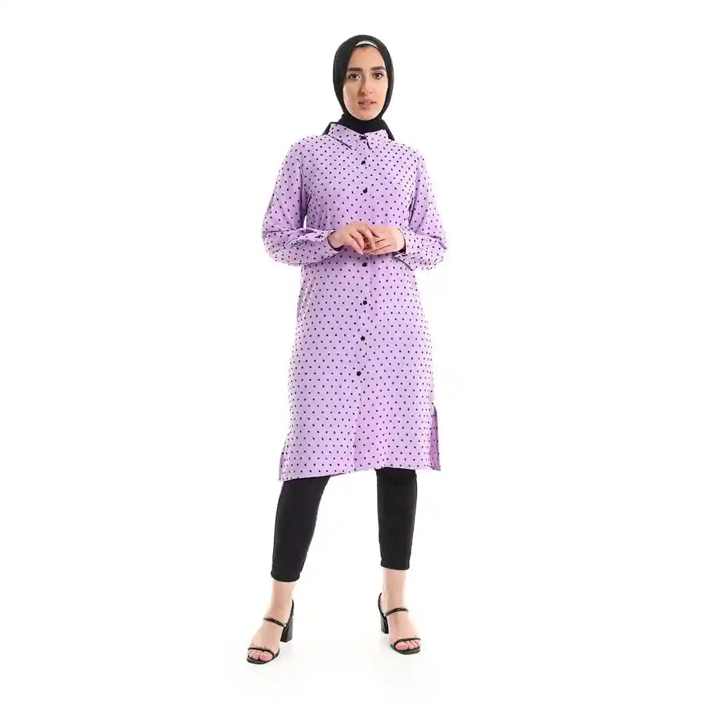 Jamila Women Self Stitches Tunic with Sided Slits - Safqqa Egypt