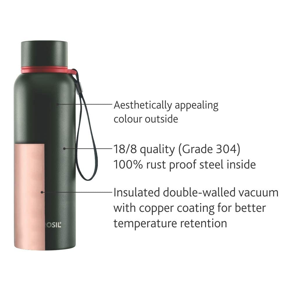 Borosil Stainless Steel Hydra Trek Vacuum Insulated Flask – 700 ML