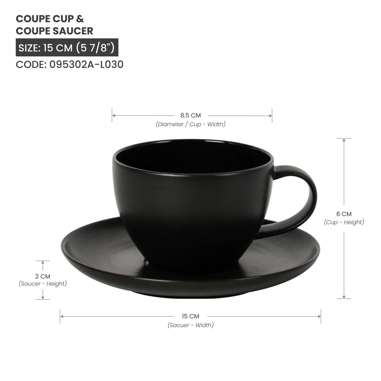 BARALEE BLACK SAND COUPE SAUCER 15 CM (5 7/8