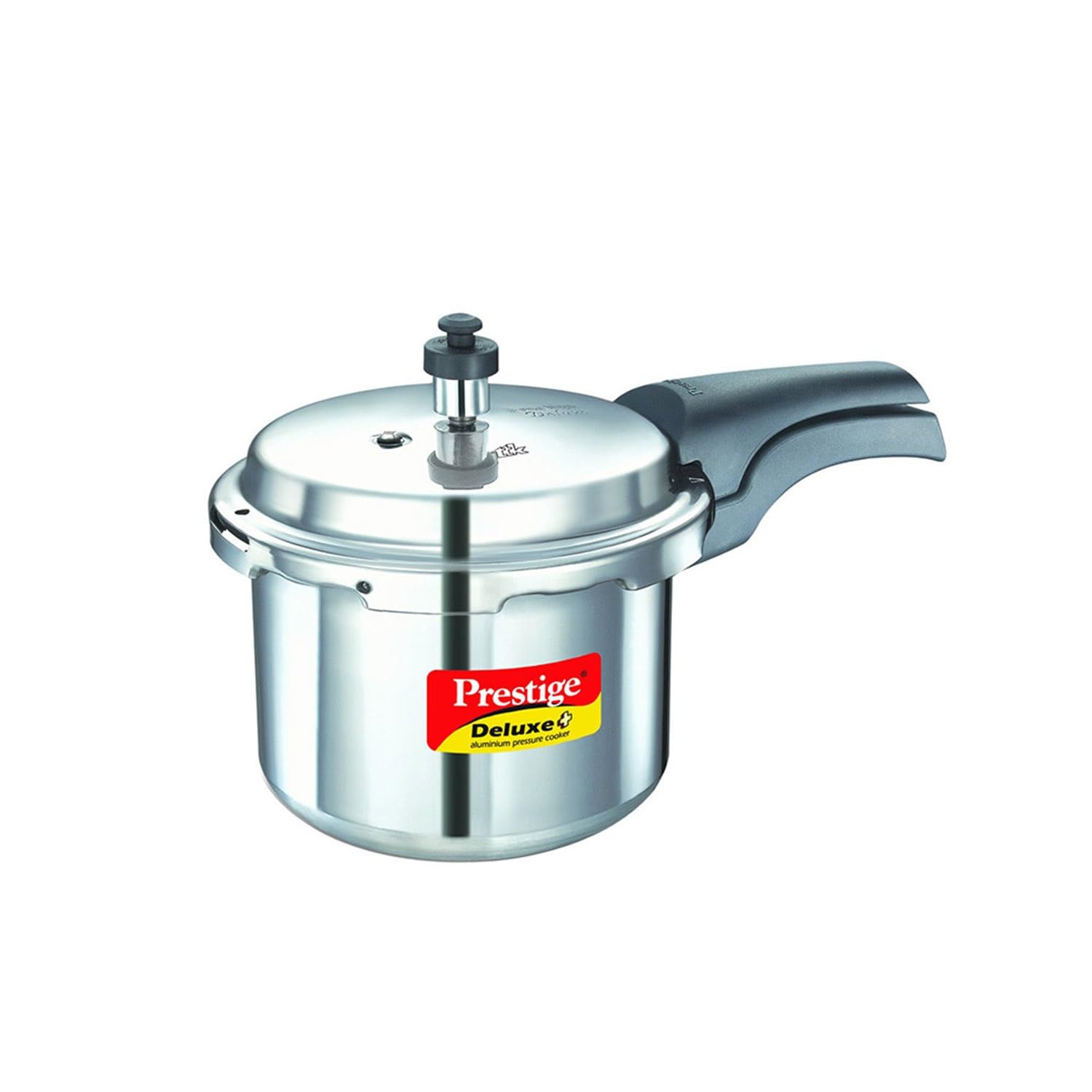 Prestige Deluxe Plus 3 Litre Pressure Cooker|Aluminium|Double Screw Durable Handles|Exclusive Pressure Indicator|Induction Compatible-Silver-Have Scratches