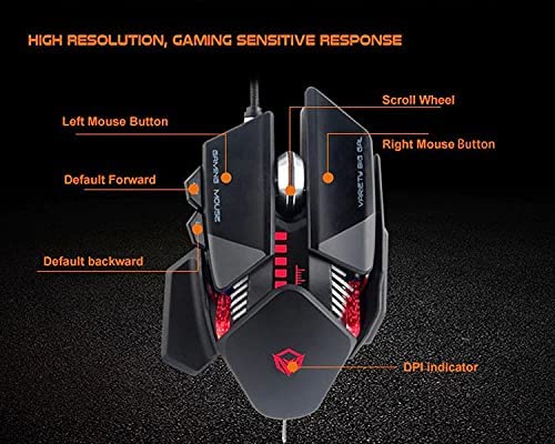 Meetion GM80 - Transformers Mechanical Gaming Mouse (4000 DPI) - For PC & Laptop - Black