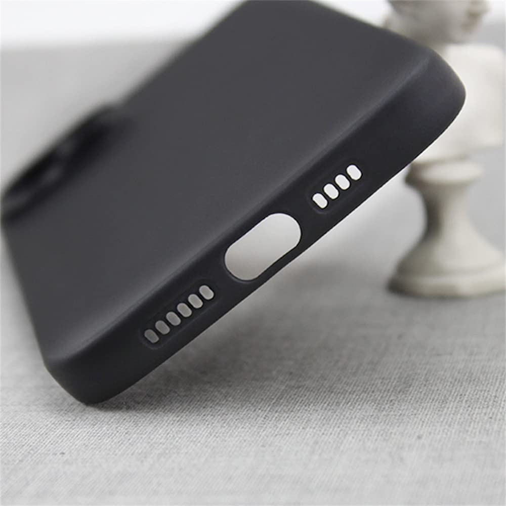 غطاء لهاتف iPhone 14، بحجم 6.1 إنش، ملمس ناعم كالحرير، غطاء حماية كامل للجسم، غطاء مقاوم للصدمات مع بطانة من الألياف الدقيقة (أسود)