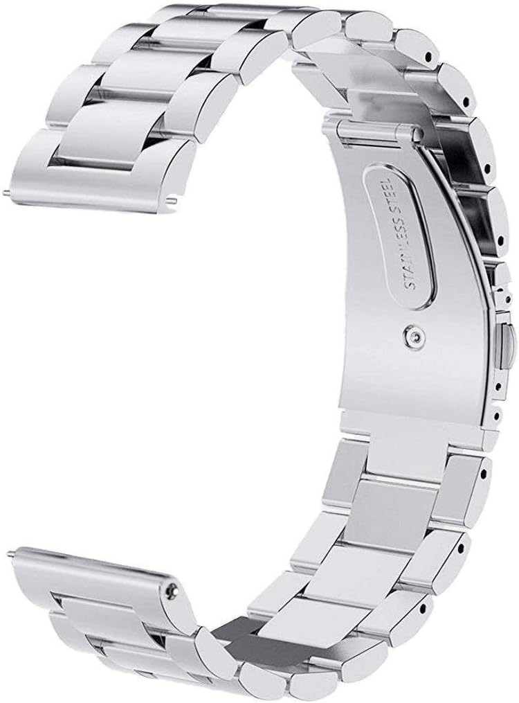 Generic Metal Replacement Smartwatch Wristband – 22mm Silver Strap Compatible with Samsung Gear S3