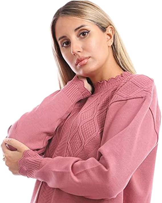 بلوفر محبوك برقبة دائرية للنساء من أندورا 