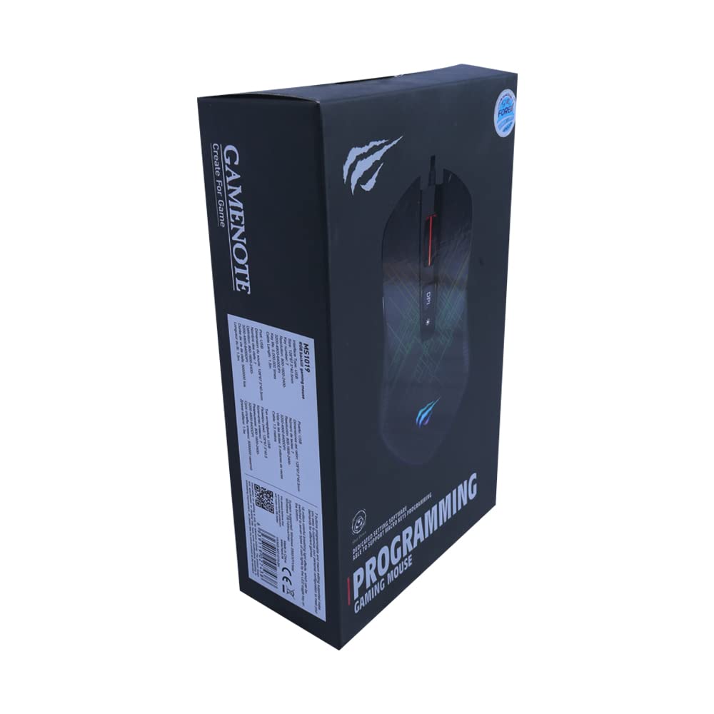 ماوس هافيت، الموديل: MS 1019 USB/الالعاب/ 6400 نقطة لكل بوصة/ اضاءة خلفية/ مفتاح برمجة مكرو 7