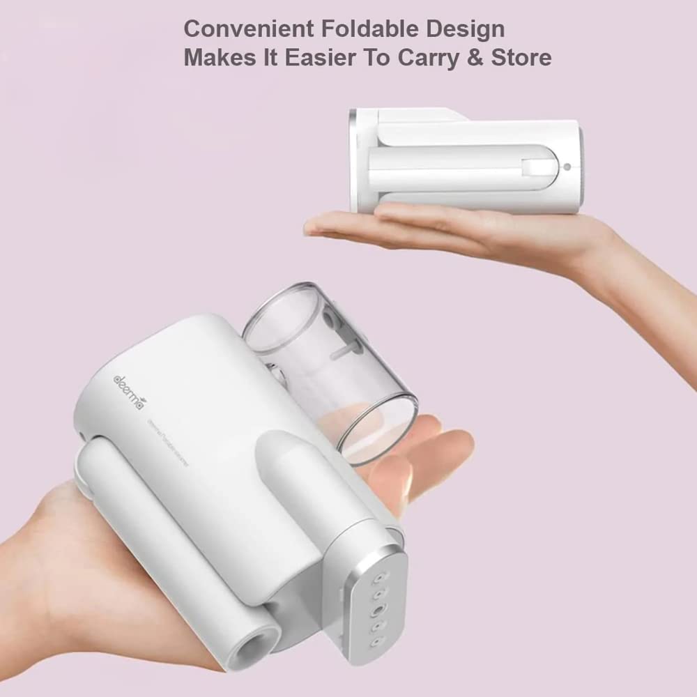 Deerma HS007 Portable Handheld Steamer Travel Steamer Mini Travel Steamer Special Folding Handle | Remove Wrinkles | Fast Heating | Foldable Compact Design | 100ml Water Tank | Aluminium Alloy- White