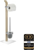 WENKO 20397100 Free standing toilet brush Samona Nature - Steel, 20 x 71.5 x 20 cm, Chrome