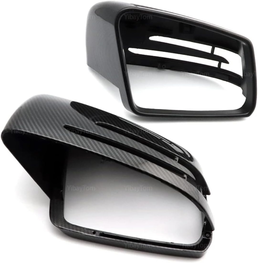 Generic 2pcs Replacement Carbon Fiber Pattern Rearview side Mirror cover caps For Mercedes Benz - Safqqa Egypt