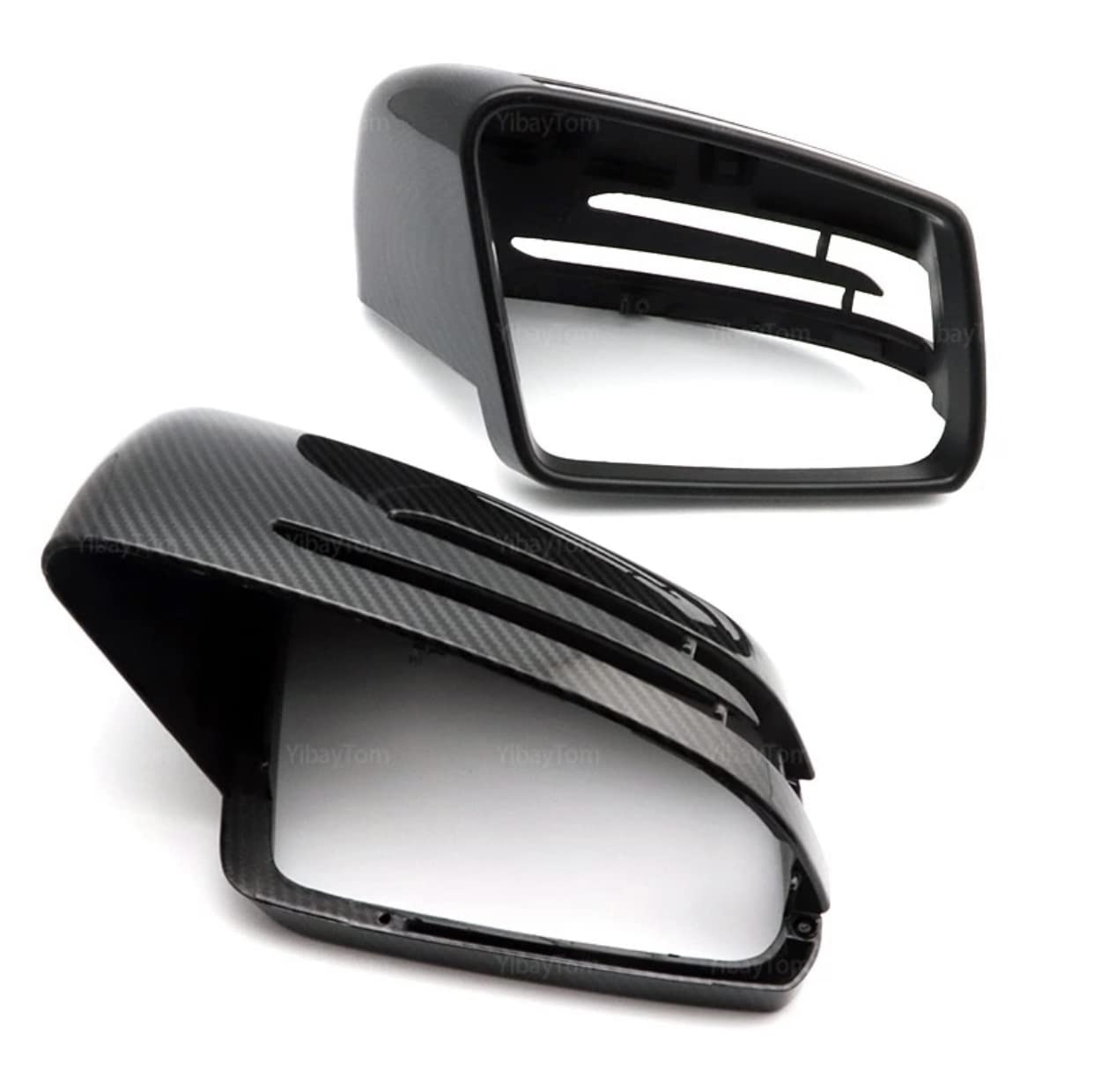 Generic 2pcs Replacement Carbon Fiber Pattern Rearview side Mirror cover caps For Mercedes Benz - Safqqa Egypt