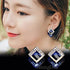 Shining Diva Fashion Women Crystal Earrings 18K Gold Plated Blue Designer Jewelry