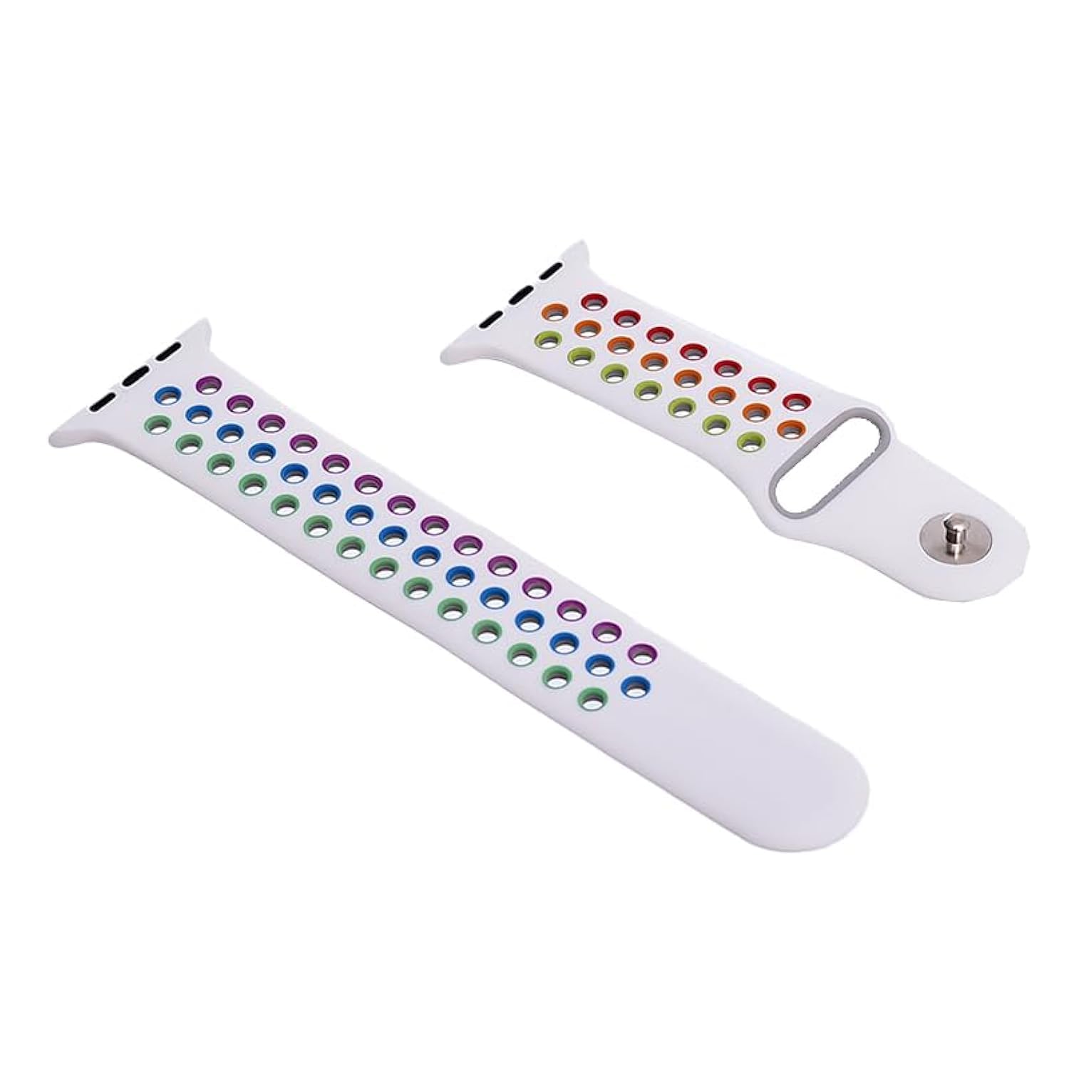 Generic Silicone Adjustable And Expandable Watch Strap With Holes Design For Unisex Compatible With Smart Watches 42/44L - Multi Color