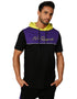 Splash Two-Tone Front Print Short Sleeves Contrast Hooded Sweatshirt for Men