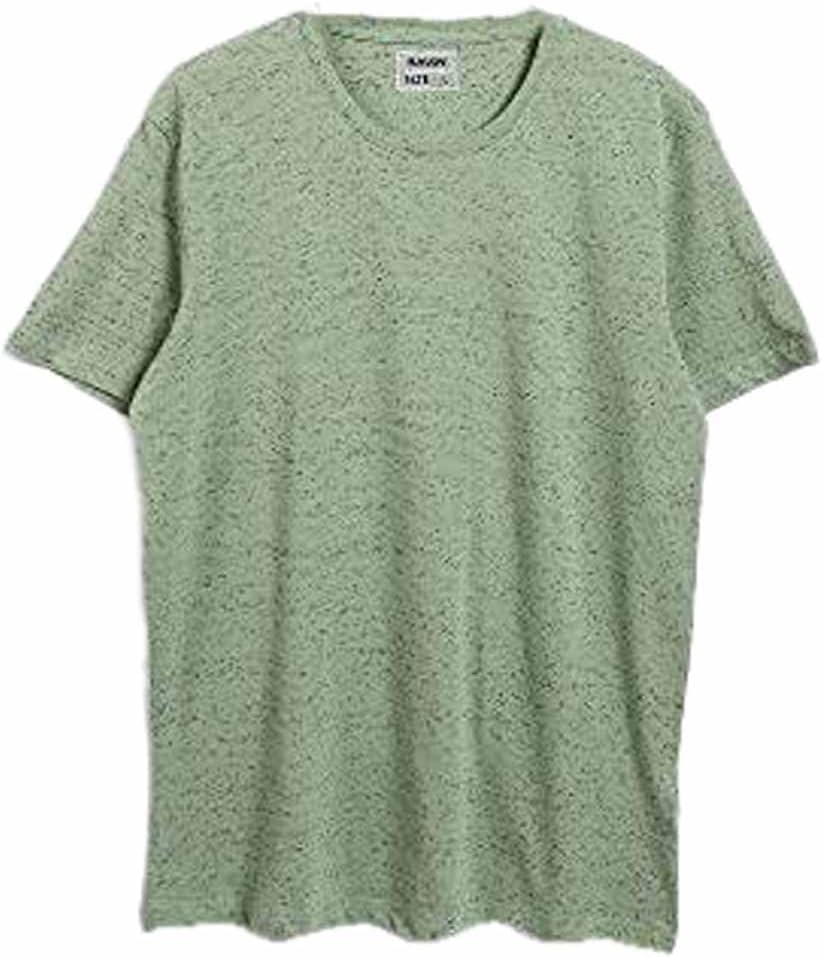 Ravin Men's Ribbed Crew Neck Solid Basic Cotton T-Shirt