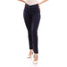 Esla Women’s Solid Navy Blue Leggings with Fly Zipper and Button Closure - Safqqa Egypt