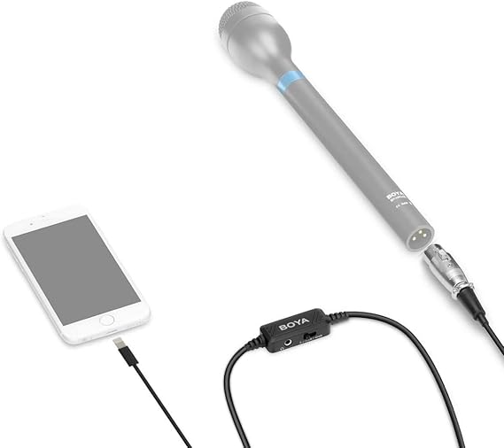 كابل ميكروفون بويا XLR إلى Lightning | جودة عالية للجوال