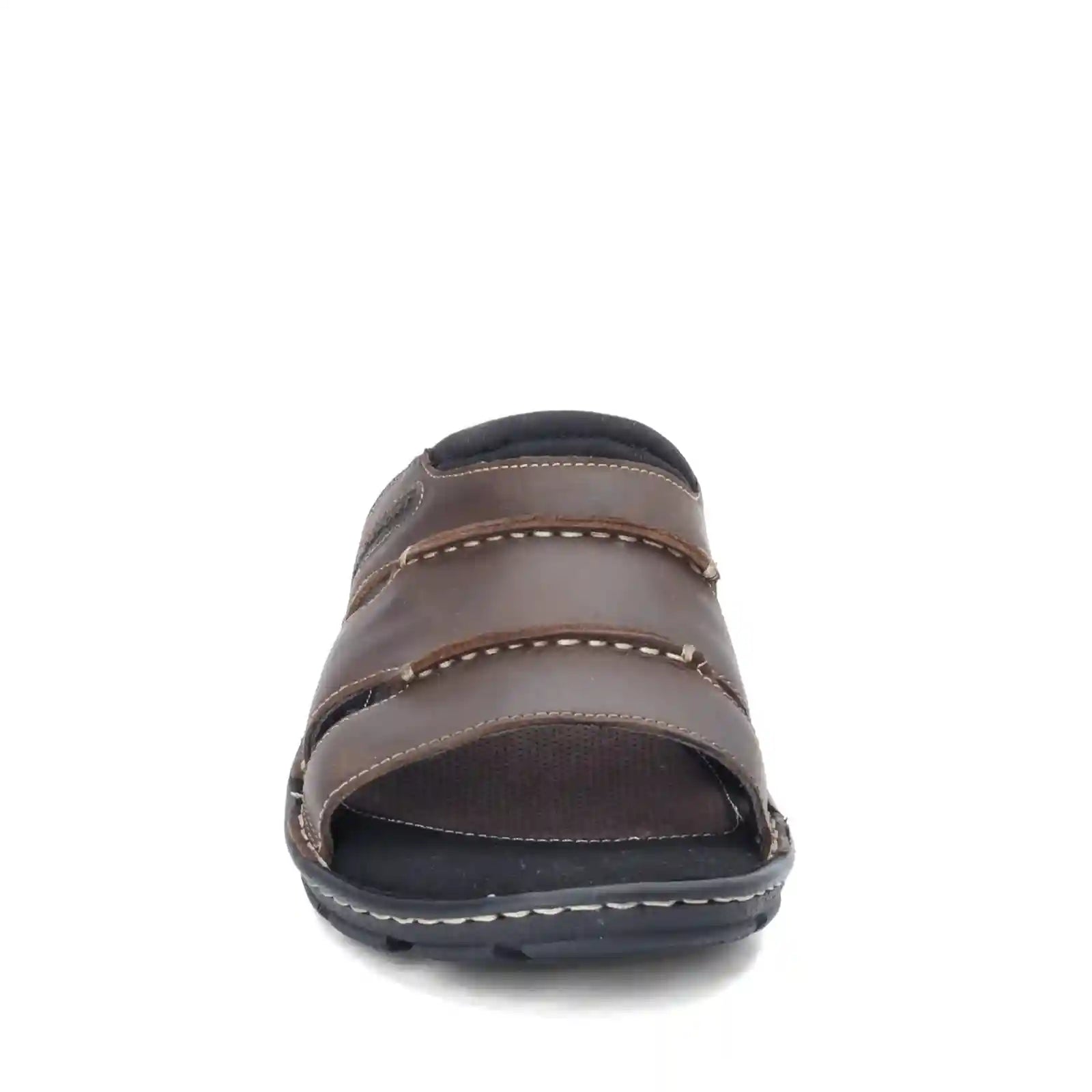Rockport Men's Darwyn Leather Slide Slippers– Open Toe, Comfortable Casual Footwear
