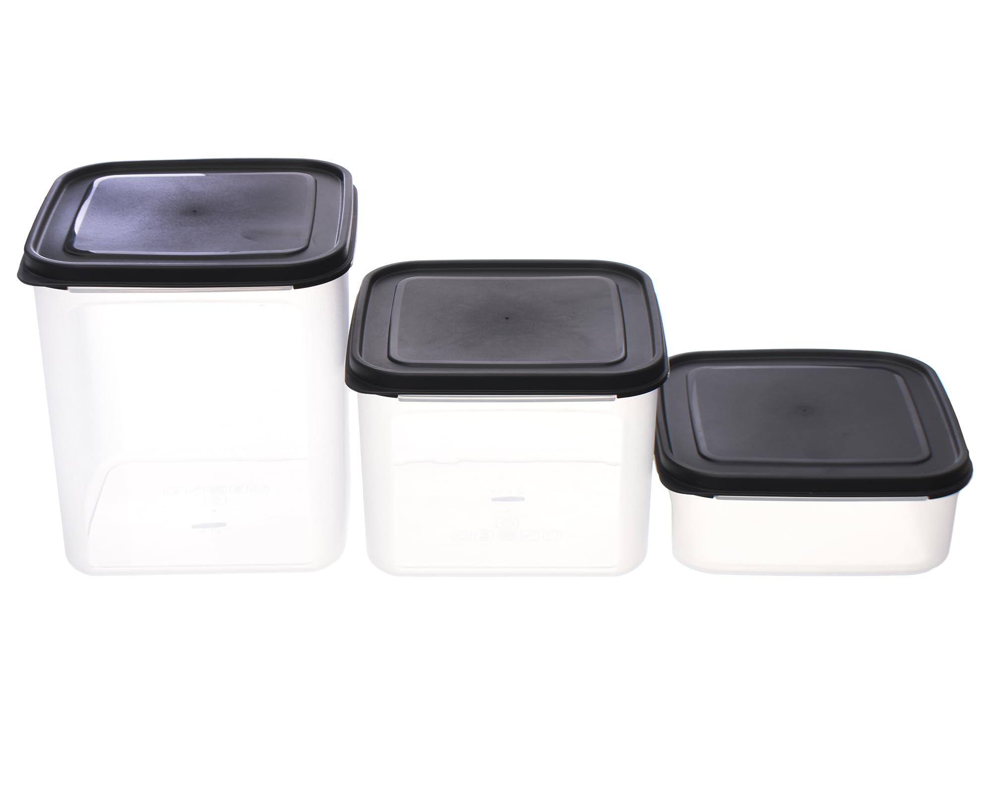 Aksa Plastic Trio Pantry 3-Pieces Set,• Clear bodies for easy content identification. - Safqqa